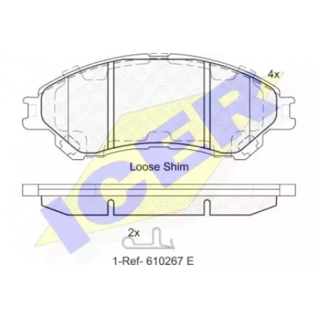 Колодки тормозные (передние) Suzuki Vitara 1.4 T/1.6 DDiS 15- (Akebono) 182175
