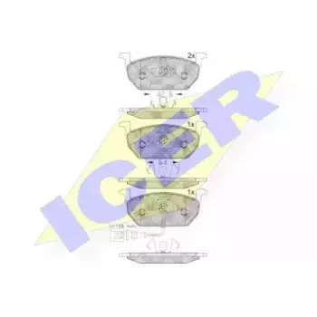 Колодки тормозные (передние) Audi A3/VW Golf VII/Skoda Octavia 12- (с датчиком) (Ate) 182189