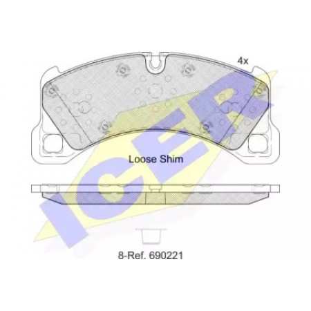 Колодки тормозные (передние) Porsche Cayenne 10- (Brembo) 182206