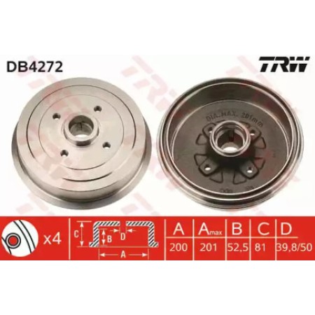 Тормозной барабан Lanos TRW DB4272