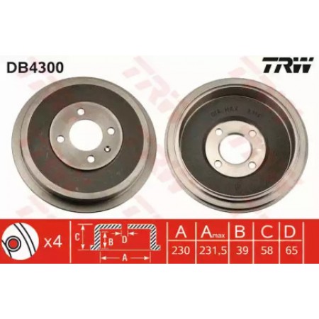Тормозной барабан TRW DB4300