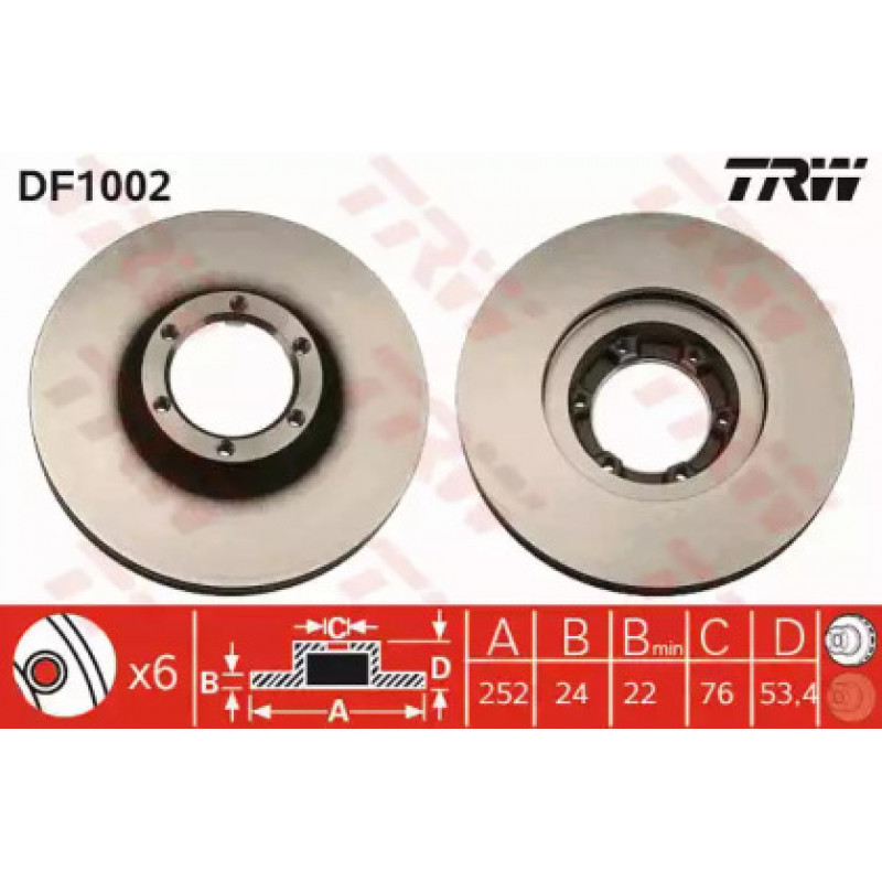 Тормозной диск TRW DF1002