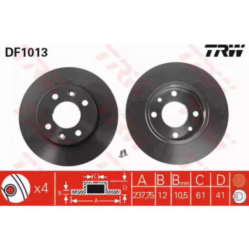 Тормозной диск TRW DF1013