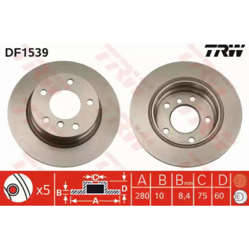 Тормозной диск TRW DF1539