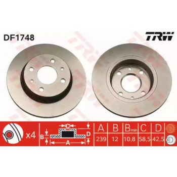 Тормозной диск TRW DF1748