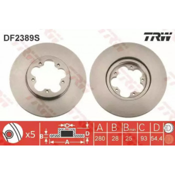 Тормозной диск TRW DF2389S