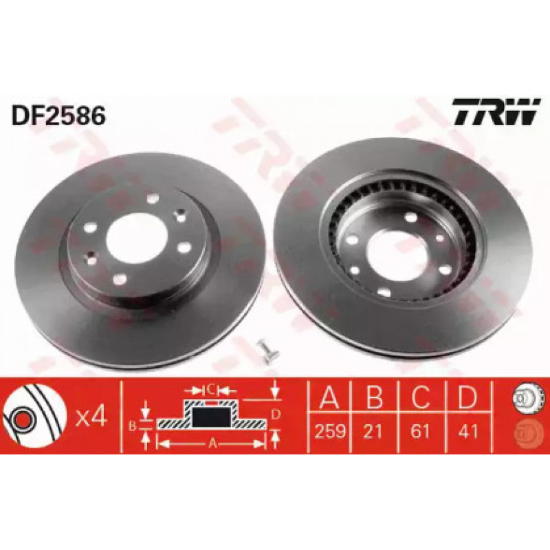 Тормозной диск TRW DF2586
