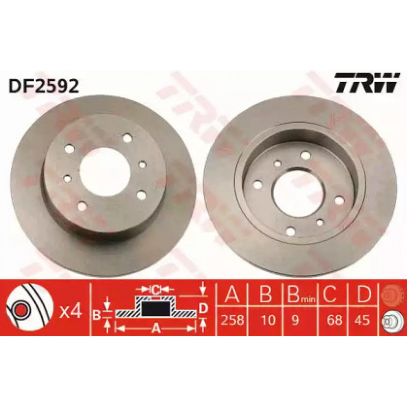Тормозной диск TRW DF2592