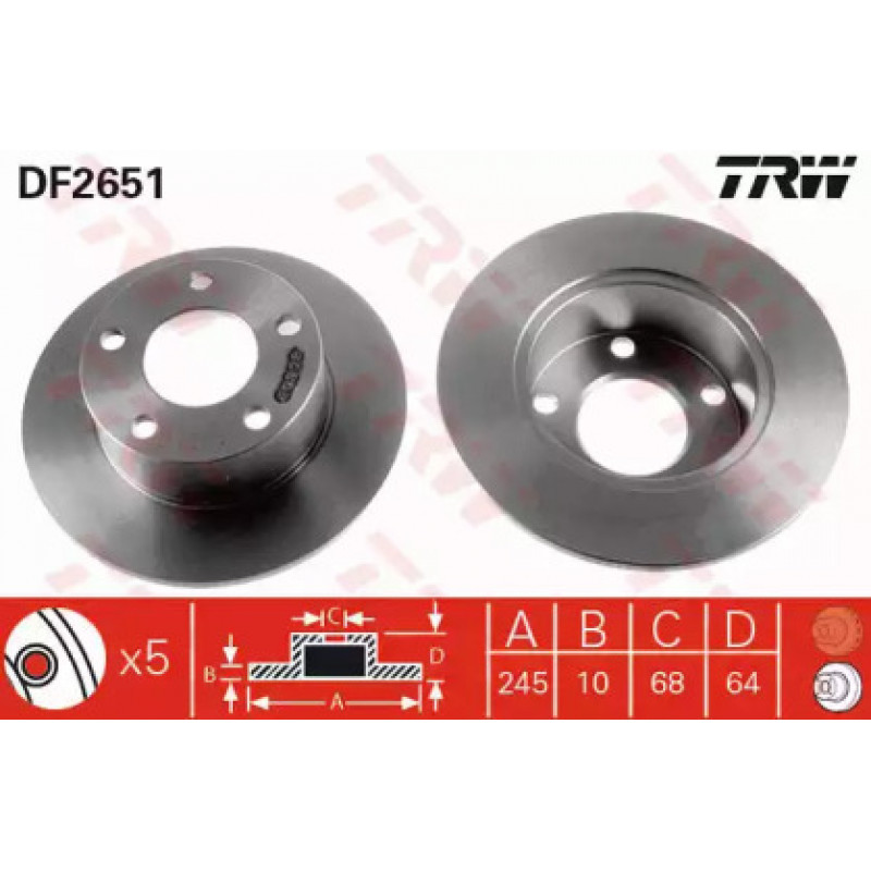 Тормозной диск TRW DF2651