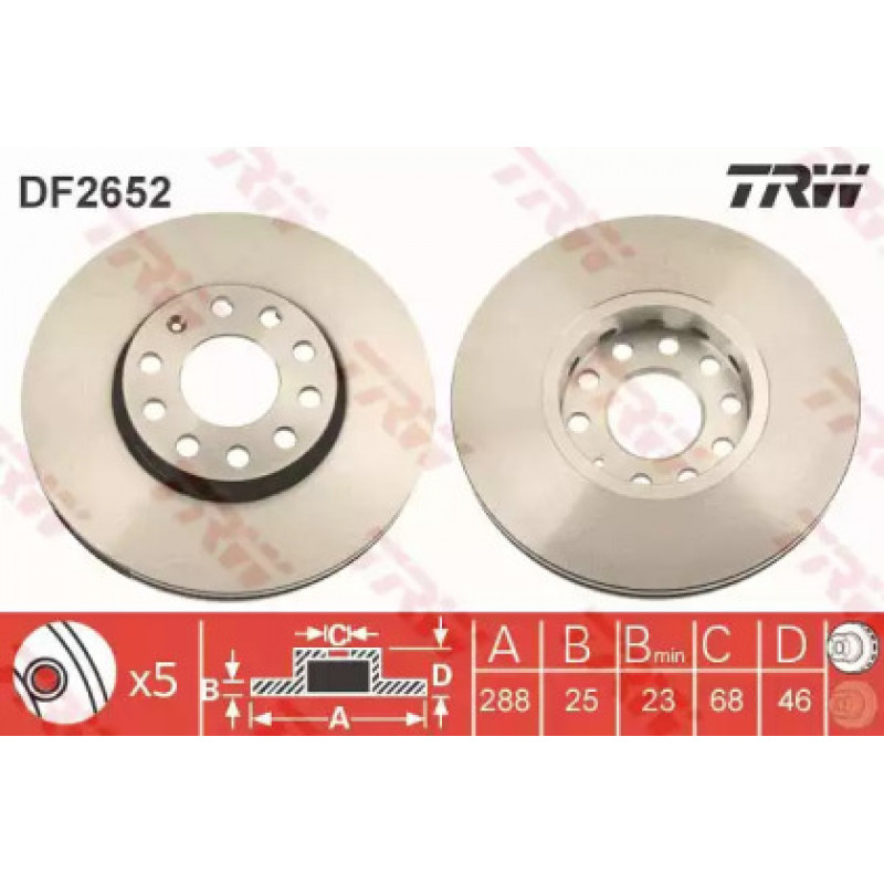 Тормозной диск TRW DF2652