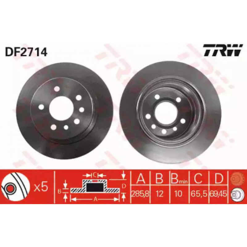 Тормозной диск TRW DF2714