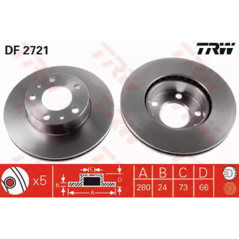 Тормозной диск TRW DF2721
