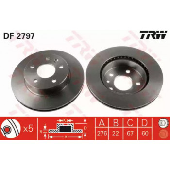 Тормозной диск TRW DF2797