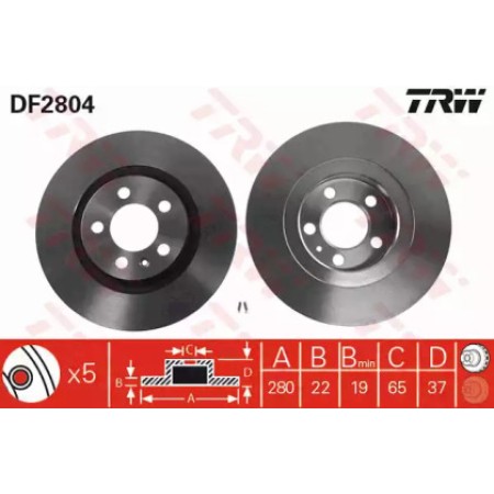 Тормозной диск TRW DF2804