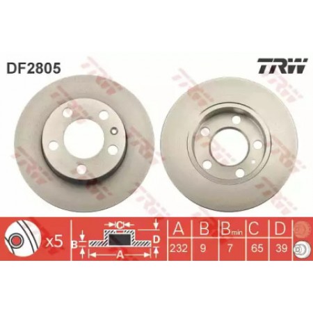 Тормозной диск TRW DF2805