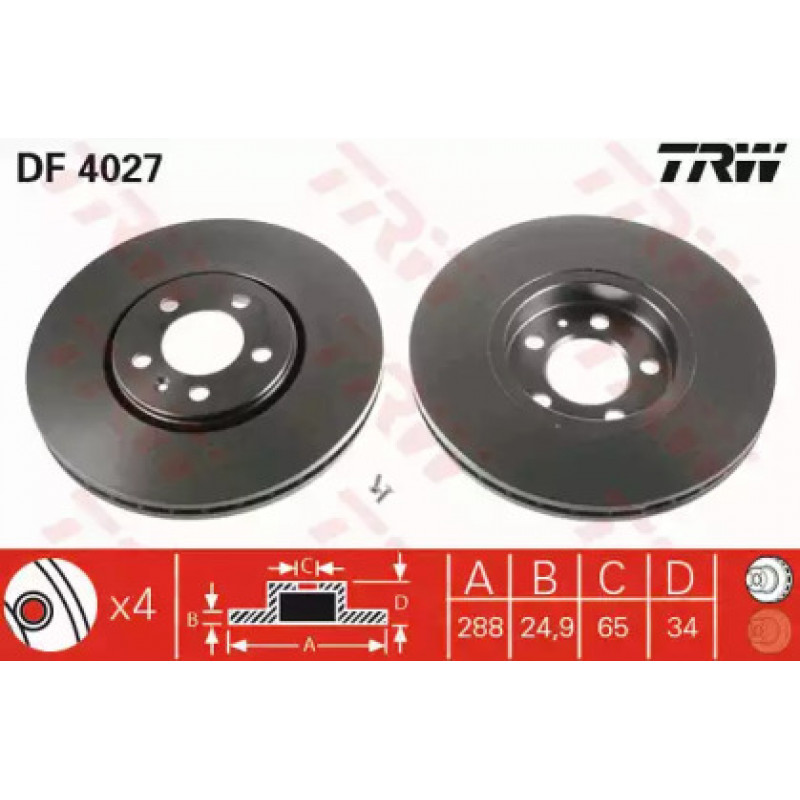 Тормозной диск TRW DF4027