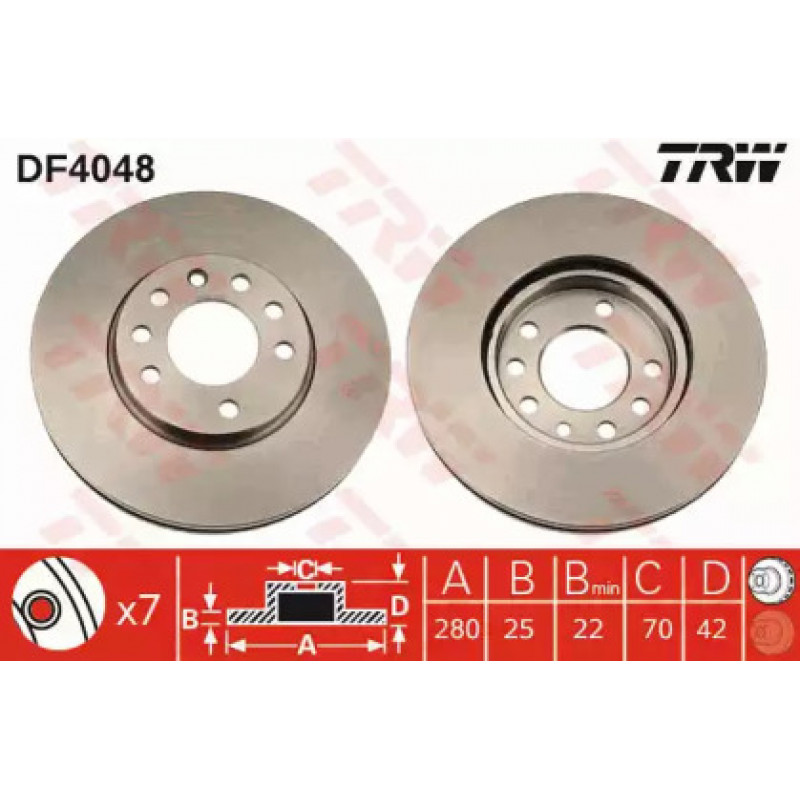 Тормозной диск TRW DF4048