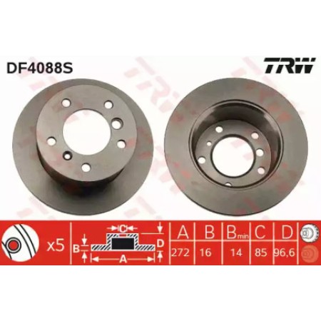Тормозной диск TRW DF4088S
