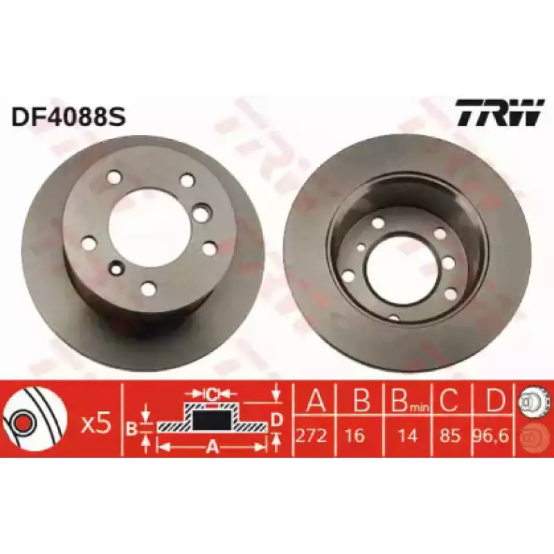 Тормозной диск TRW DF4088S