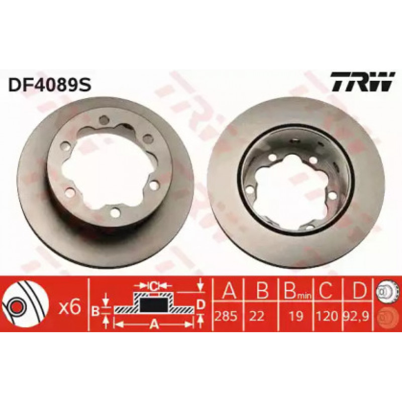 Тормозной диск TRW DF4089S