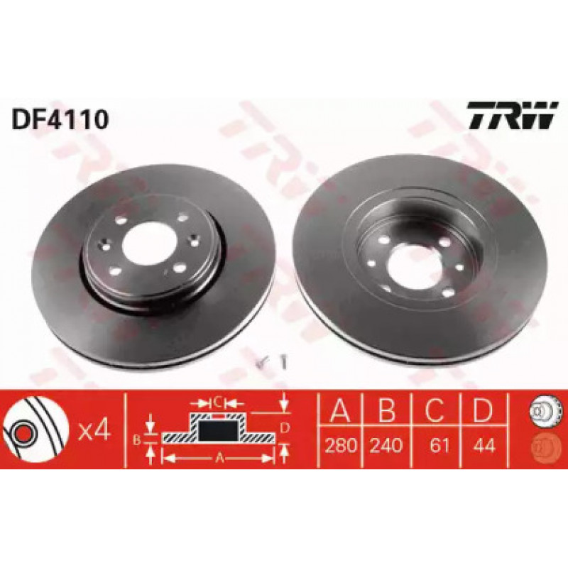 Тормозной диск TRW DF4110