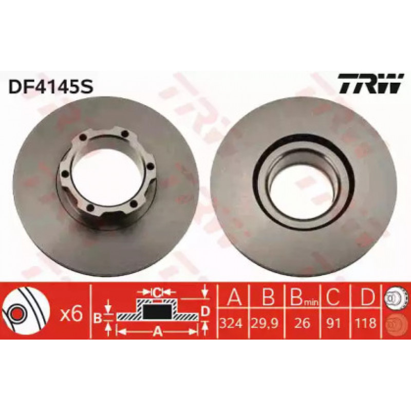 Тормозной диск TRW DF4145S