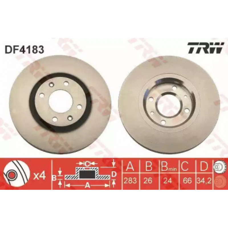 Тормозной диск TRW DF4183