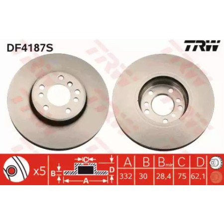 Тормозной диск TRW DF4187S