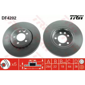 Тормозной диск TRW DF4202