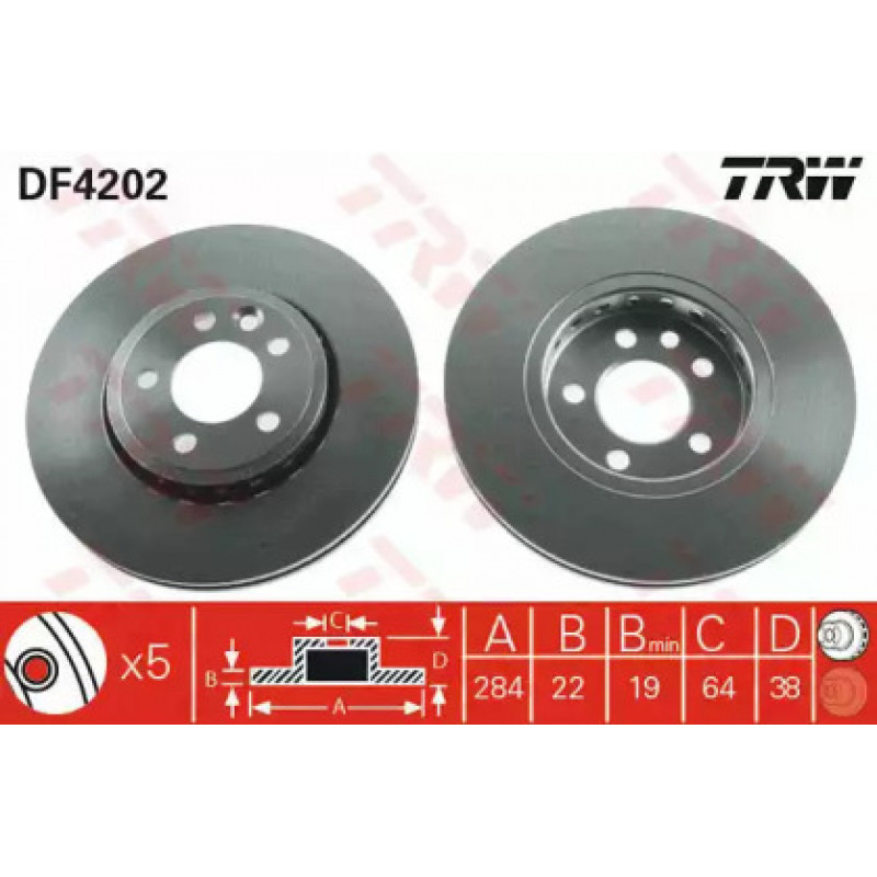 Тормозной диск TRW DF4202