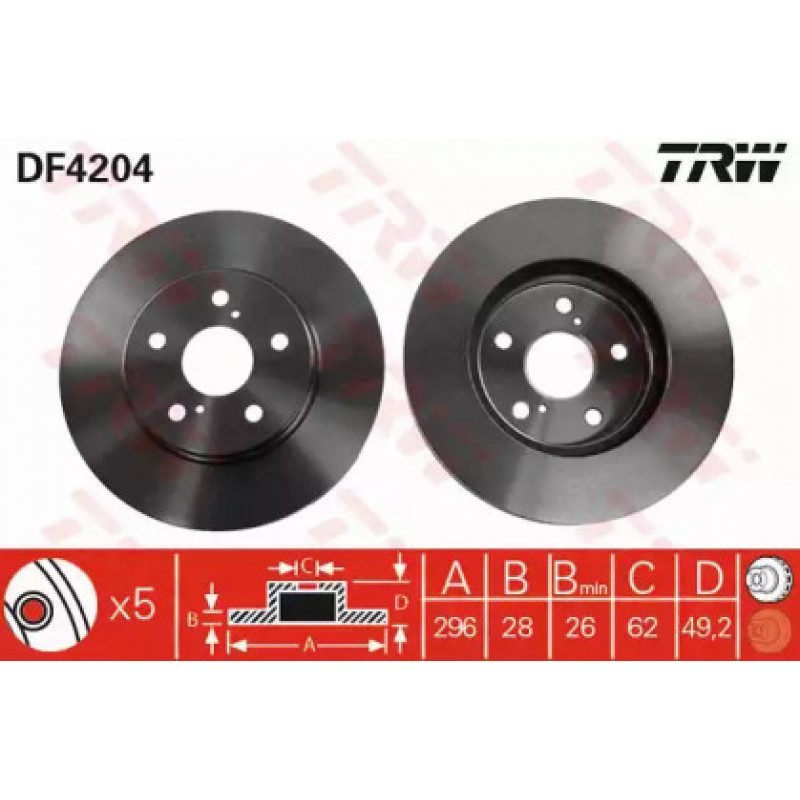 Тормозной диск TRW DF4204