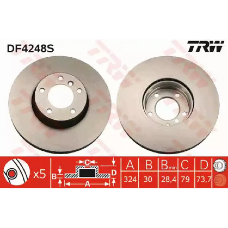 Тормозной диск TRW DF4248S