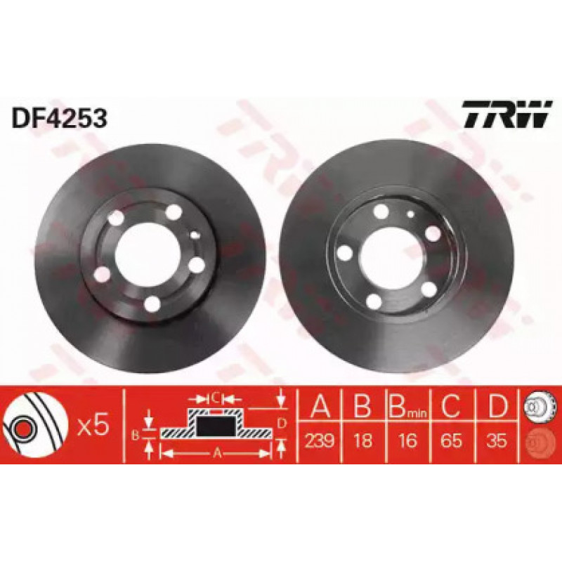 Тормозной диск TRW DF4253