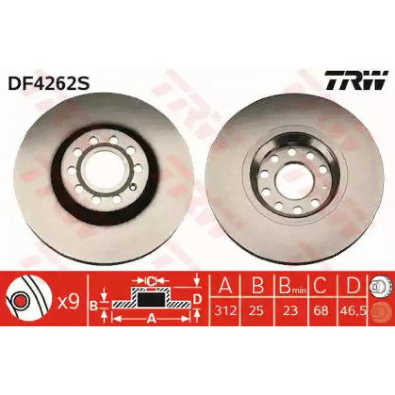 Тормозной диск TRW DF4262S