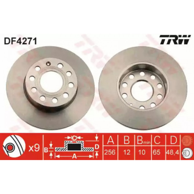 Тормозной диск TRW DF4271