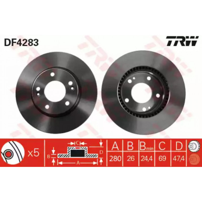 Тормозной диск TRW DF4283