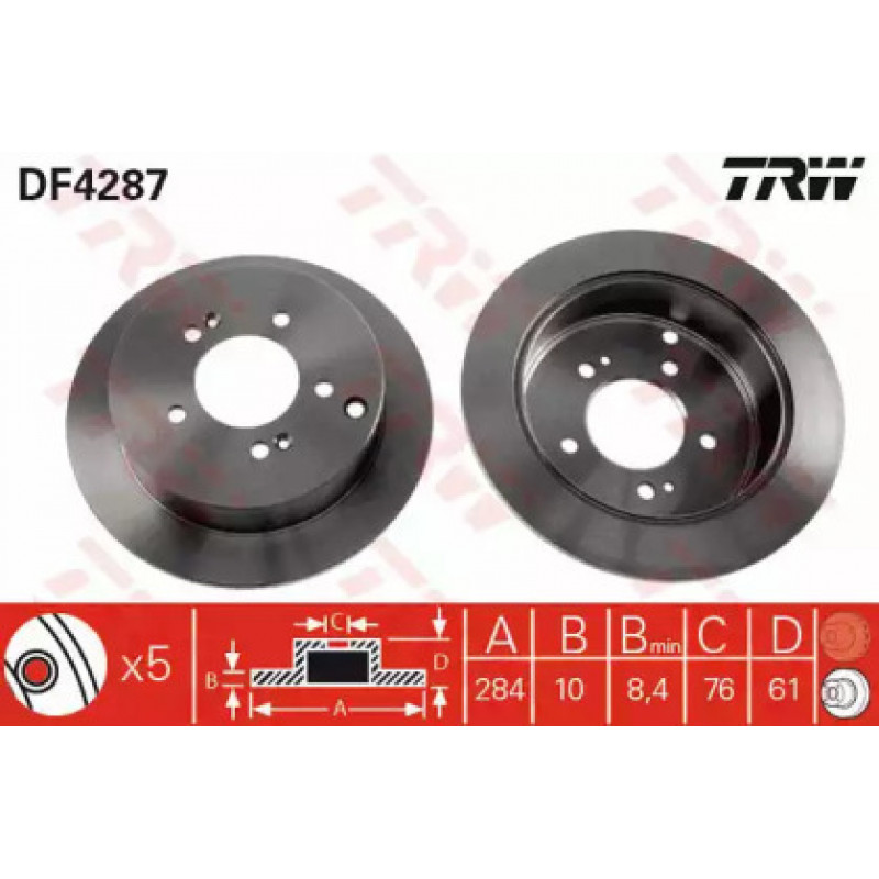 Тормозной диск TRW DF4287