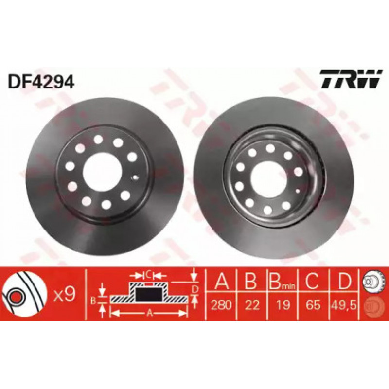 Тормозной диск TRW DF4294