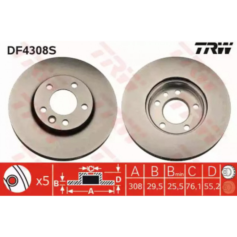 Тормозной диск TRW DF4308S