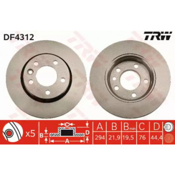 Тормозной диск TRW DF4312