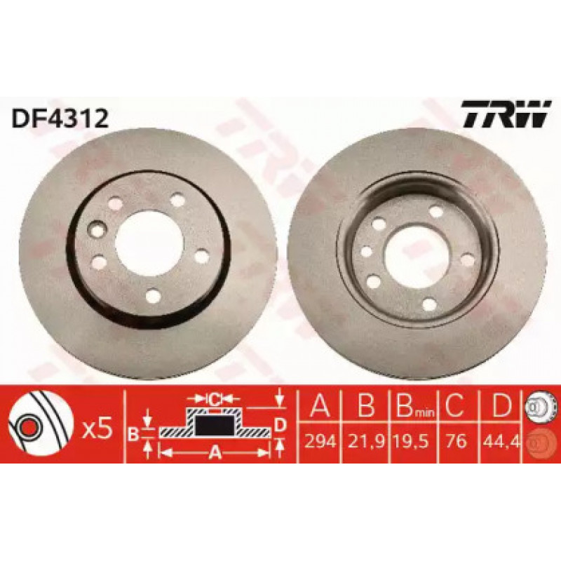 Тормозной диск TRW DF4312