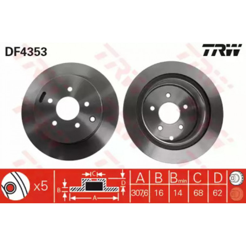 Тормозной диск TRW DF4353