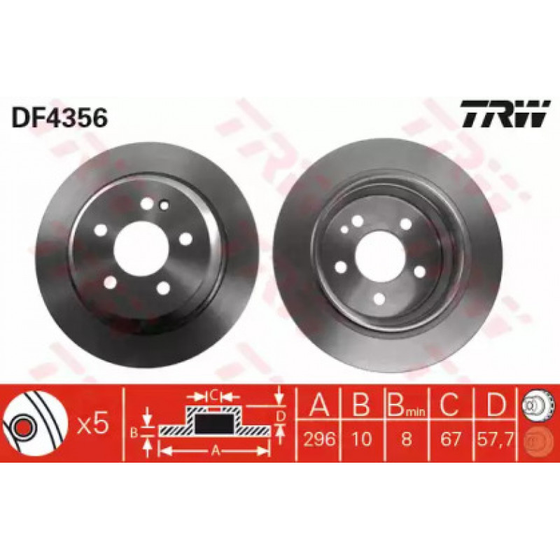 Тормозной диск TRW DF4356