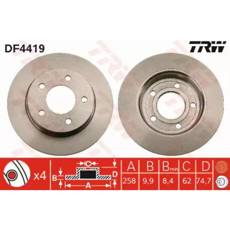 Тормозной диск TRW DF4419