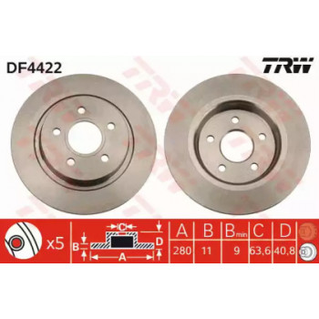 Тормозной диск TRW DF4422