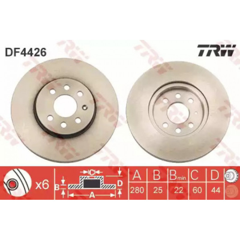 Тормозной диск TRW DF4426