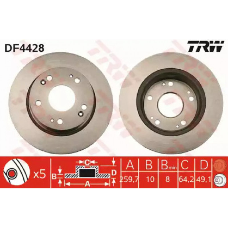 Тормозной диск TRW DF4428