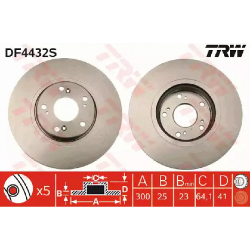 Тормозной диск TRW DF4432S