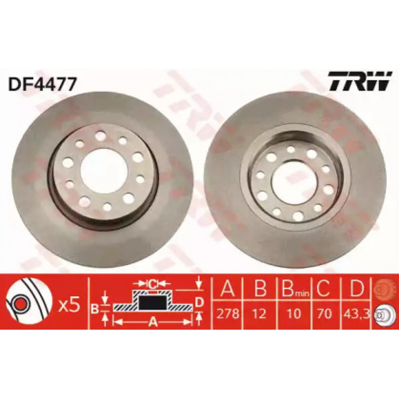 Тормозной диск TRW DF4477