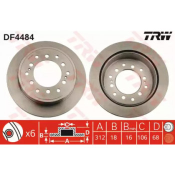 Тормозной диск TRW DF4484